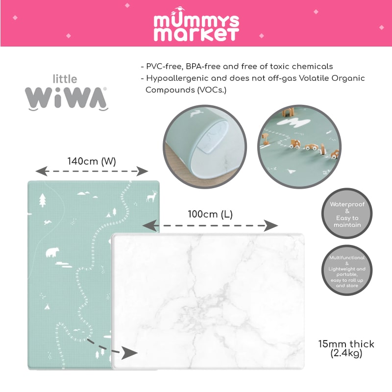 Little Wiwa Lille Verden Marmor Sma Playmat (100cm x 140cm x 15mm)